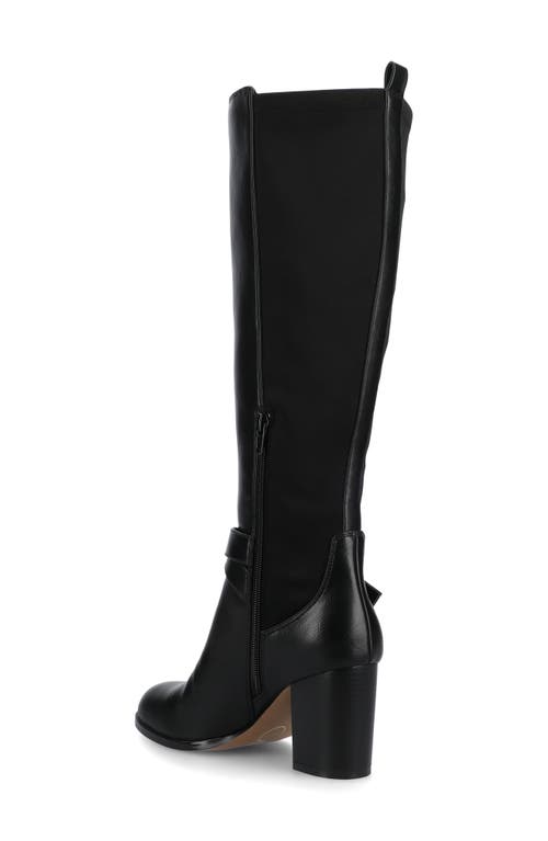 Journee Collection Wide Width Wide Calf Womens Londyn Tru Comfort Foam Stacked Block Heel Square Toe Boots In Black