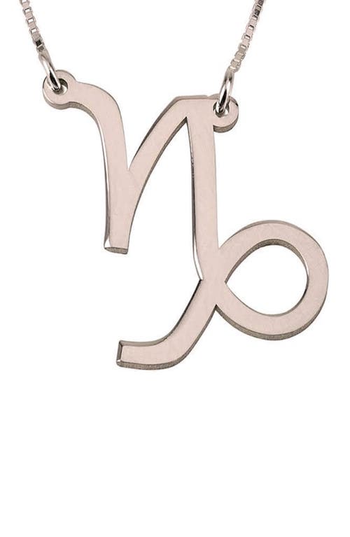 MELANIE MARIE Zodiac Pendant Necklace in Rose Gold Plated - Capricorn 