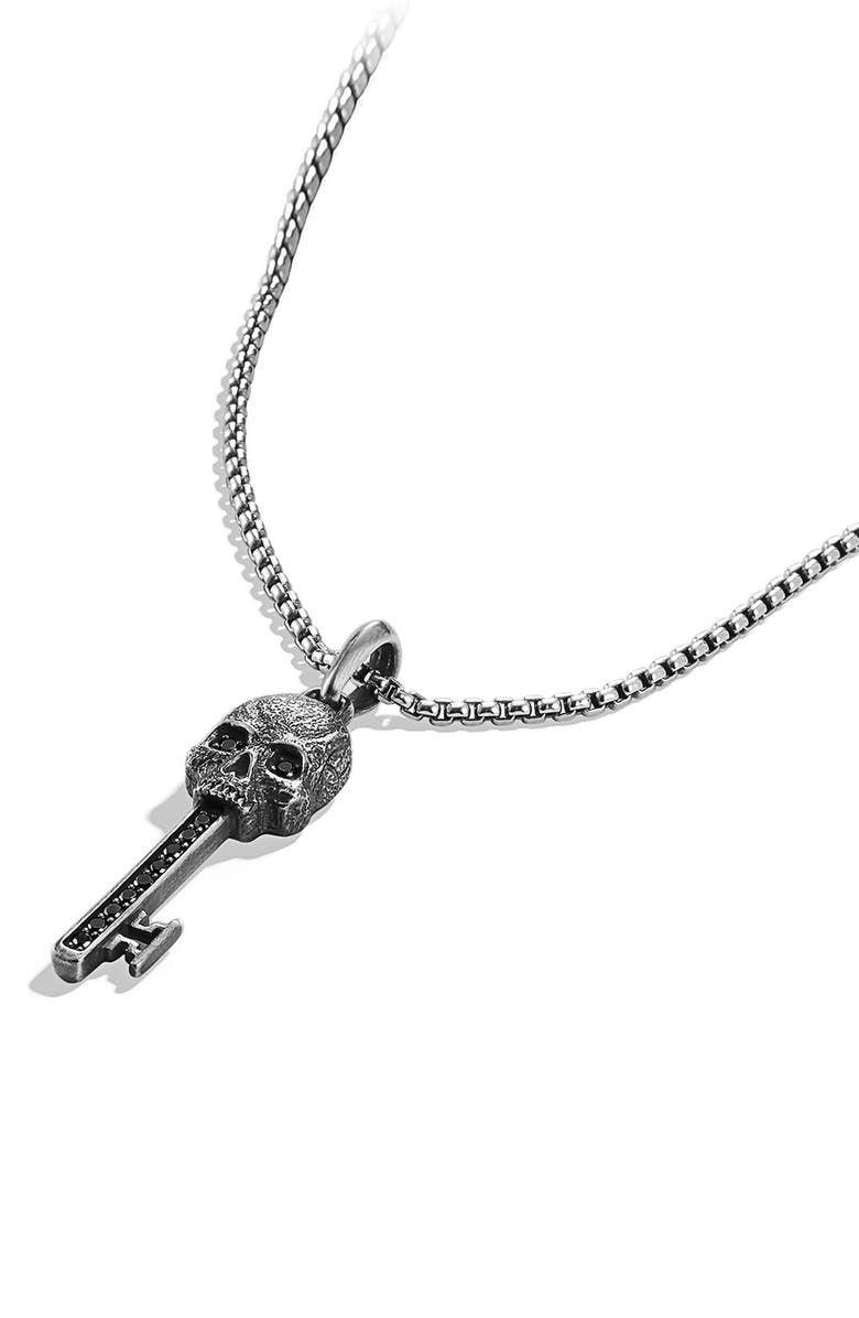 David Yurman 'Skull' Key Pendant with Black Diamonds, Alternate, color, 