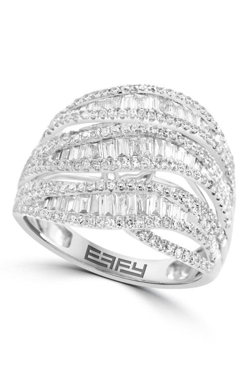 Effy Multi Row Pavé Diamond Ring In Silver