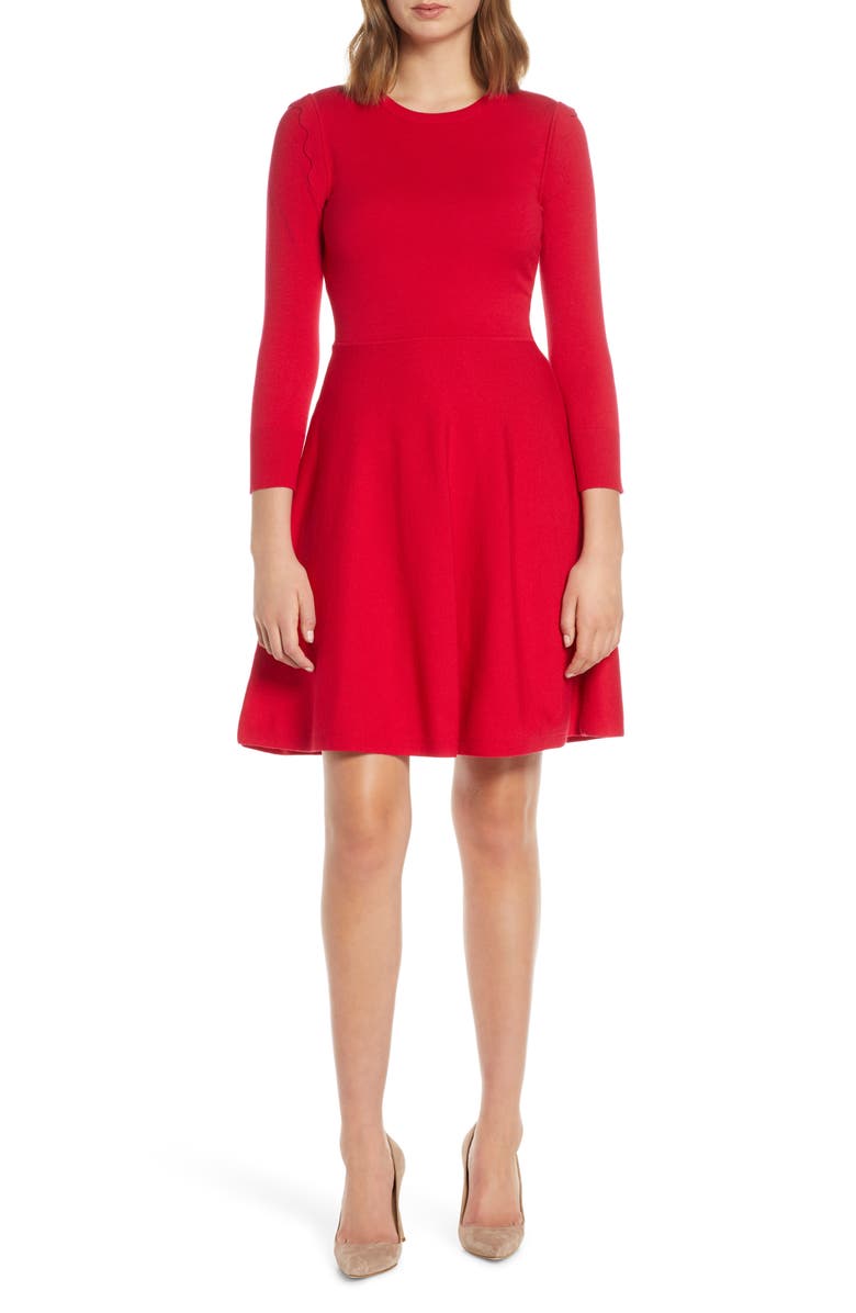 Eliza J Fit & Flare Sweater Dress, Main, color, 