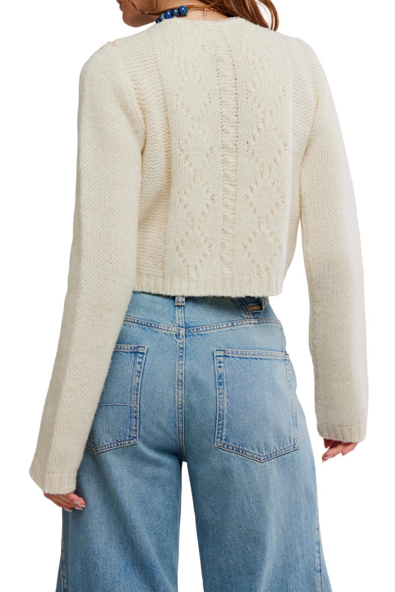 Pixie Beaded Floral Cardigan, Alternate, color, IVORY