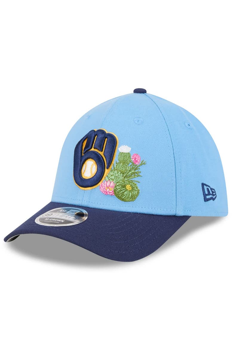 New Era Men's New Era  Light Blue/Navy Milwaukee Brewers 2026 Spring Training M-Crown 39THIRTY Flex Hat, Alternate, color, Light Blue