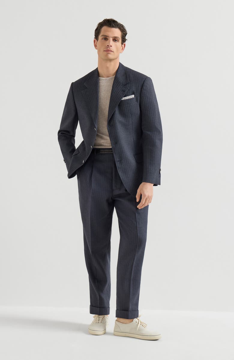 Brunello Cucinelli T-shirt with faux-layering, Alternate, color, Hazelnut