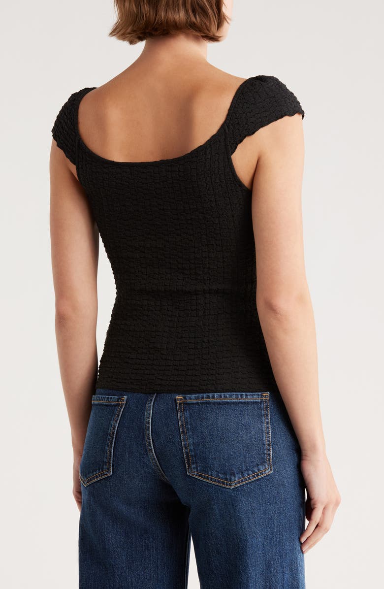 Elodie Sweetheart Neck Cap Sleeve Top, Alternate, color, Black