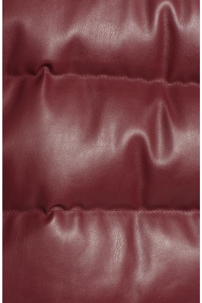 Faux Leather Puffer Coat (Nordstrom Exclusive), Alternate, color, RED TANNIN