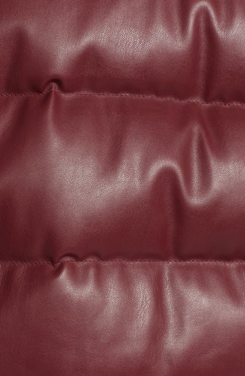 Something Navy Faux Leather Puffer Coat, Alternate, color, 