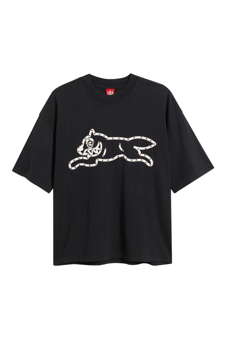 Frank Stud Logo Cotton T-Shirt, Alternate, color, CHARCOAL ART