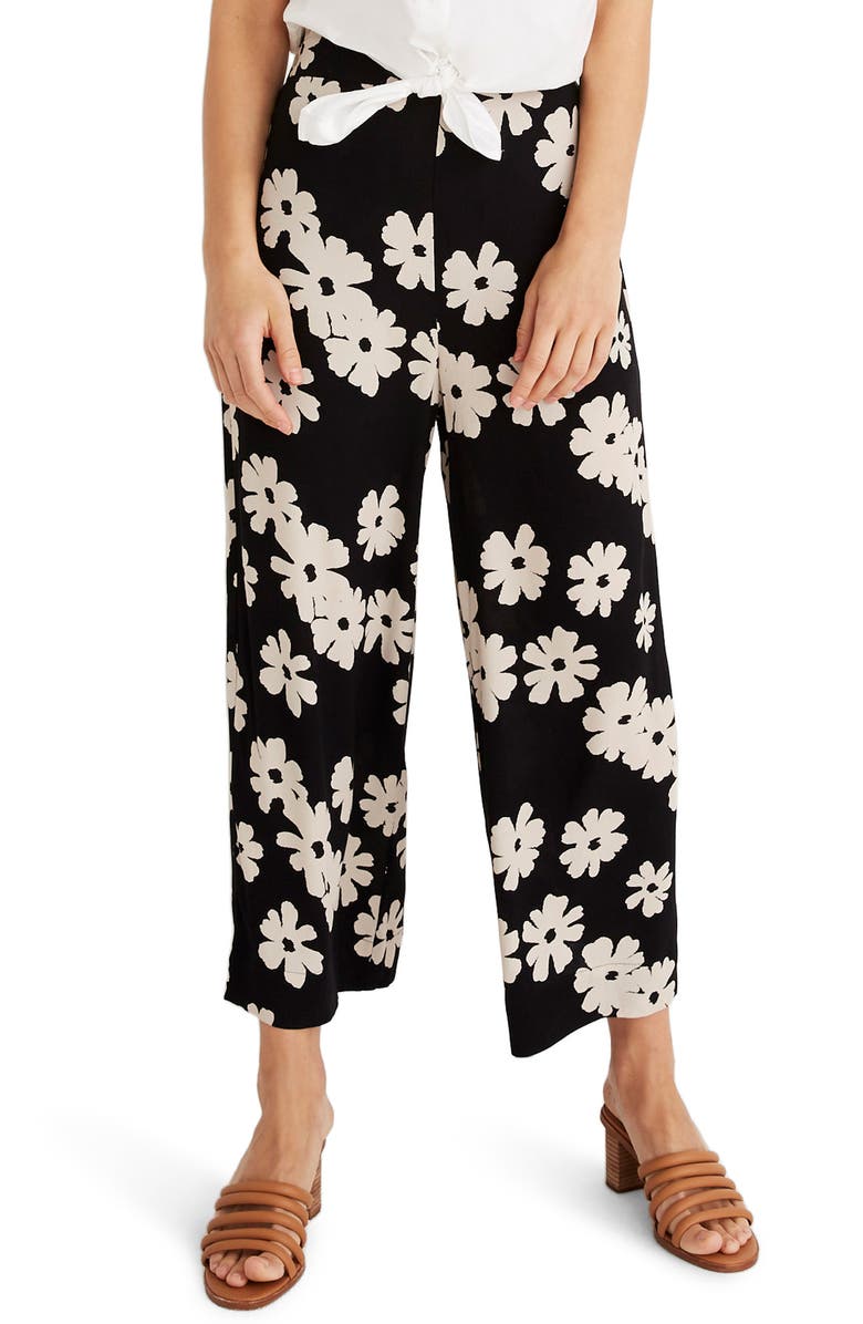 Madewell Huston Ikat Floral Pull-On Crop Pants, Main, color, 