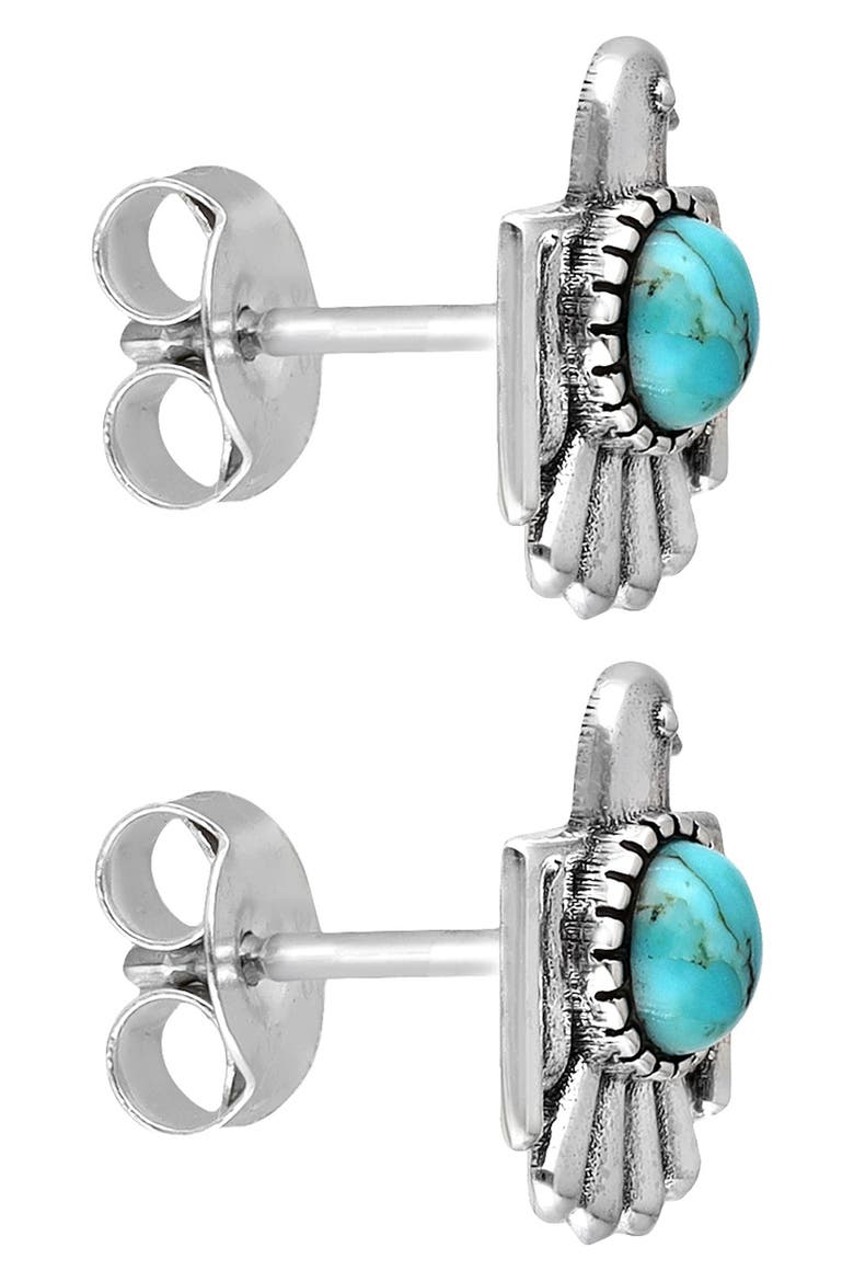 Turquoise Eagle Stud Earrings, Alternate, color, BLUE