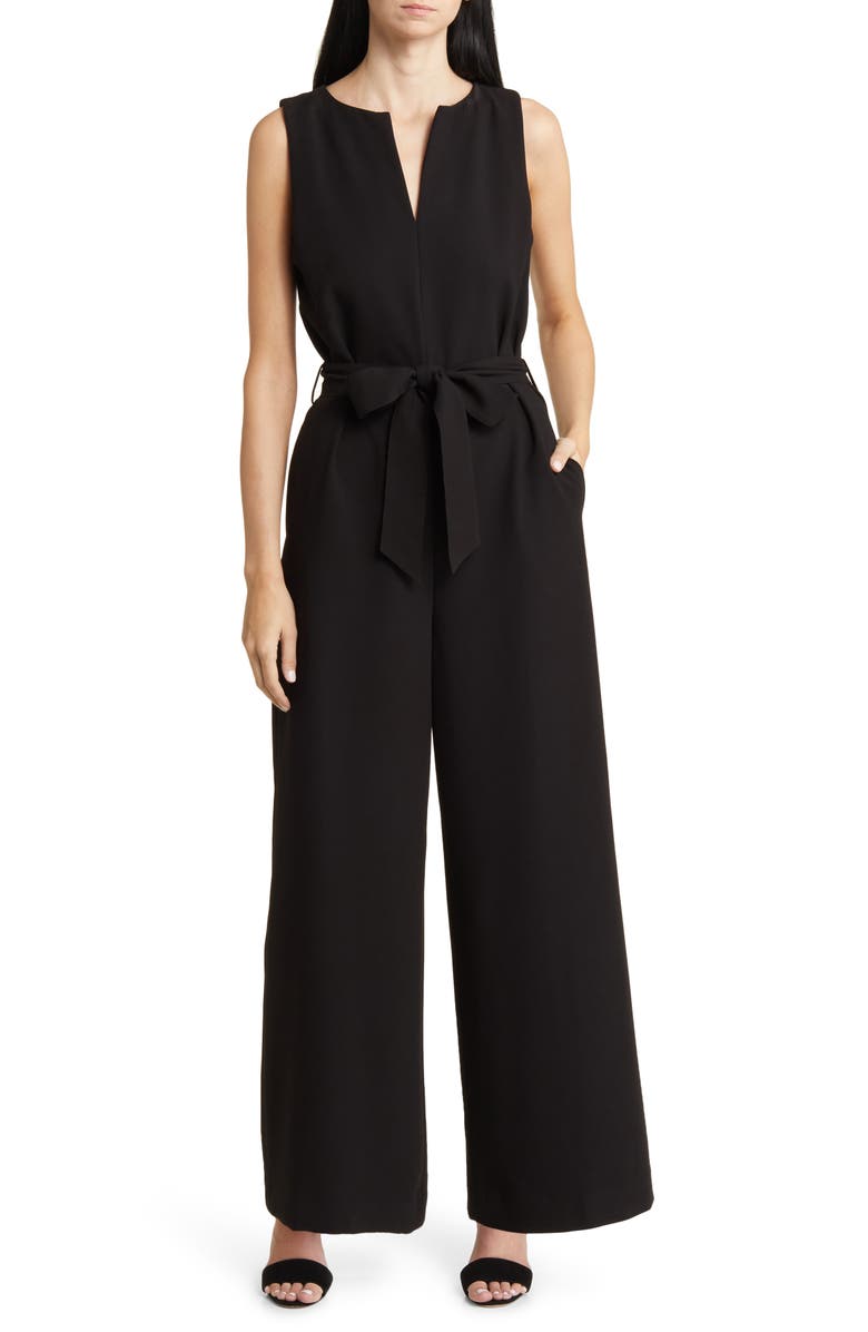 Nordstrom Tie Waist Wide Leg Sleeveless Jumpsuit, Main, color,