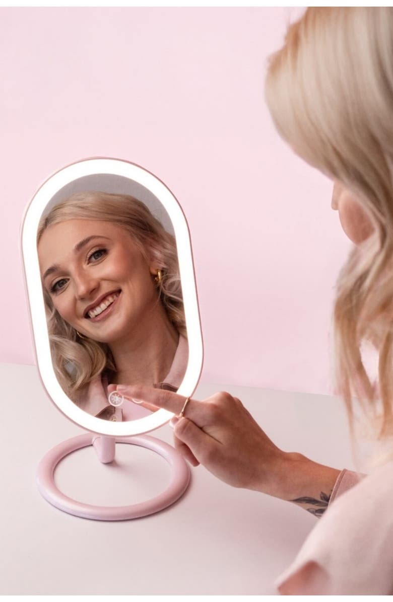 FANCII Vera Lighted Vanity Mirror, Alternate, color, Pink