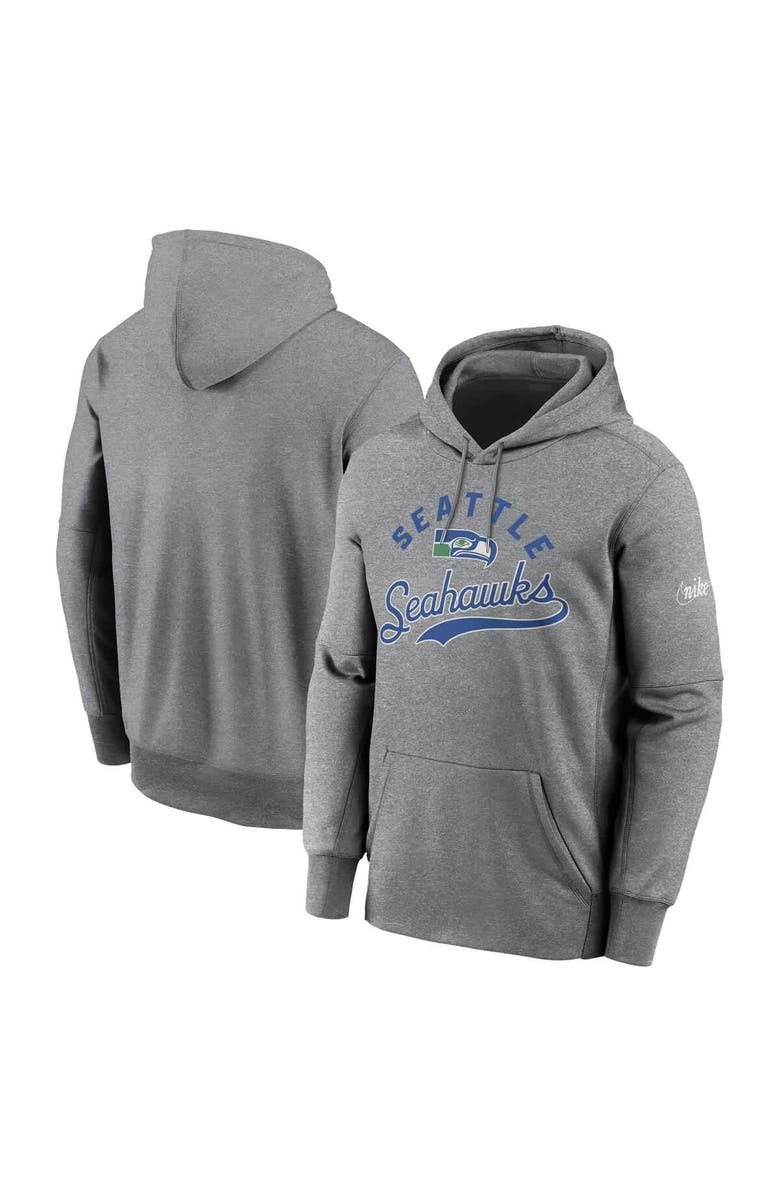 Nike Men's Nike Heather Gray Seattle Seahawks Performance Fleece Pullover Hoodie, Main, color, Heather Gray