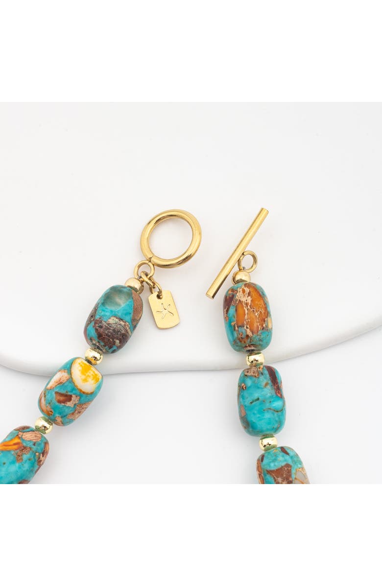 Starfish Project Sierra Bloom Turquoise Emperor Stone Beaded Necklace, Alternate, color, Turquoise