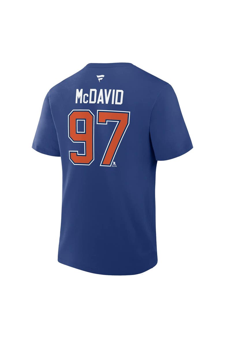 Men's Fanatics Connor McDavid Royal Edmonton Oilers Authentic Stack Name & Number T-Shirt, Alternate, color, Royal