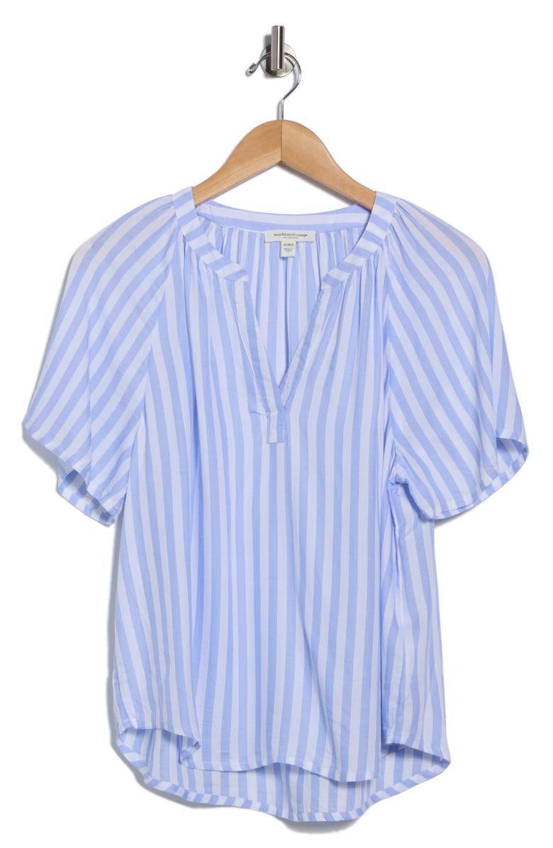 beachlunchlounge Kaylen Split Neck Top, Alternate, color, Blue Veil