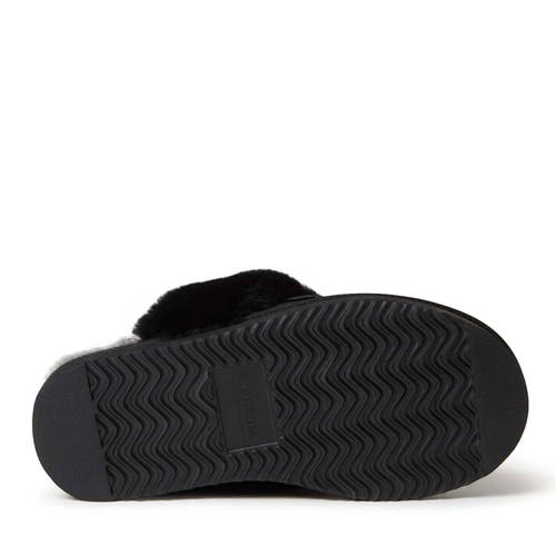 Dearfoams Fireside Sydney Genuine Shearling Scuff Slipper In Black