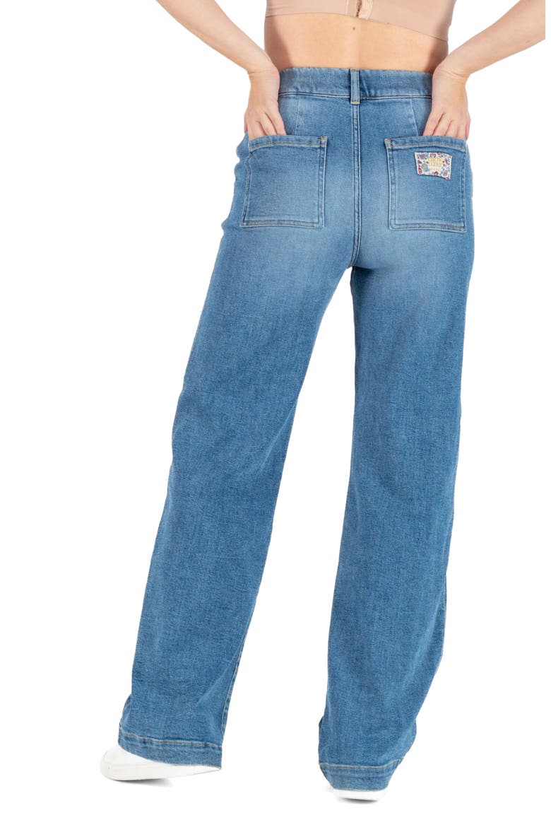 Kelly Wide Leg Maternity Jeans, Alternate, color, MID BLUE