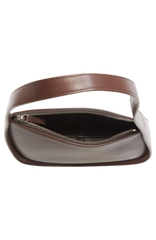 The Row Half Moon Leather Shoulder Bag In Brown