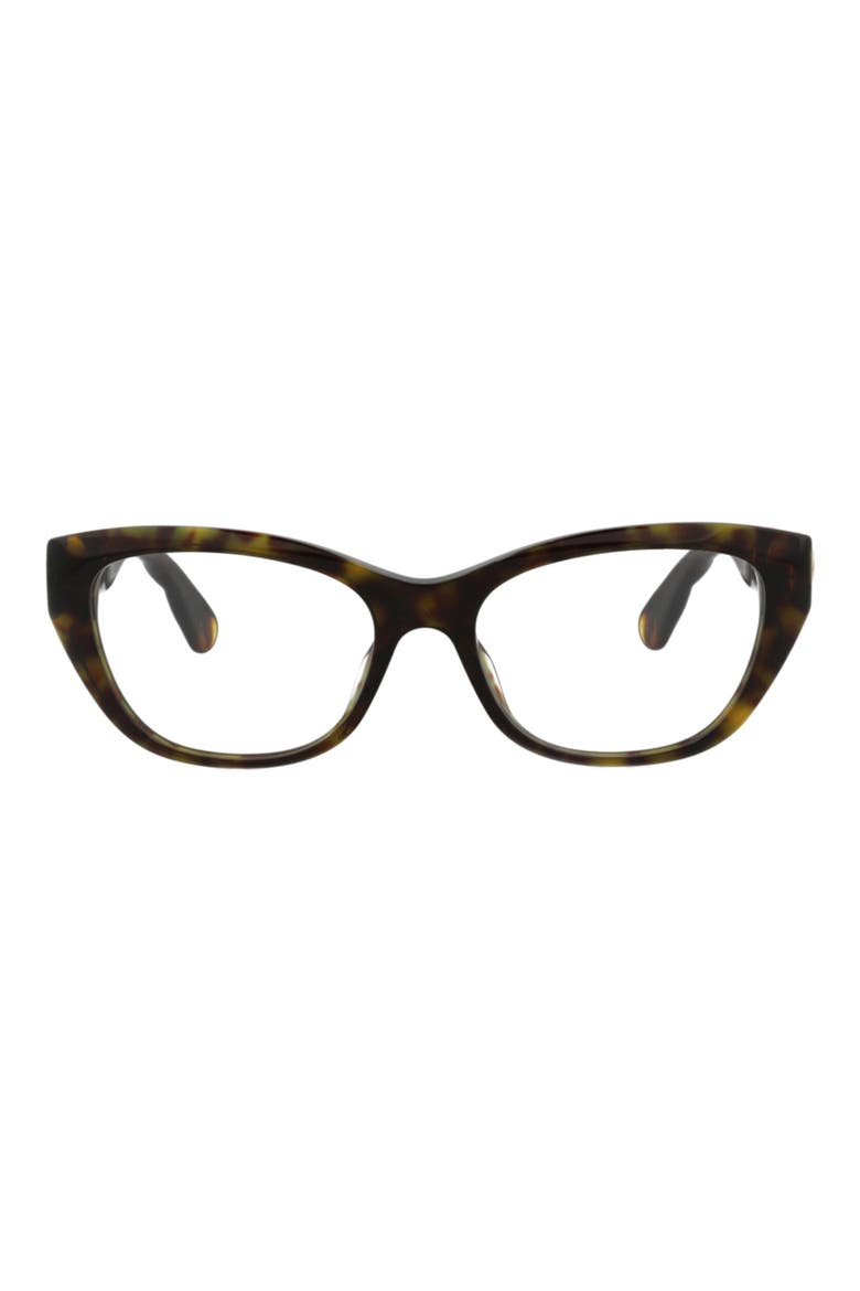 53mm Cat Eye Optical Glasses, Main, color, HAVANA HAVANA TRANSPARENT