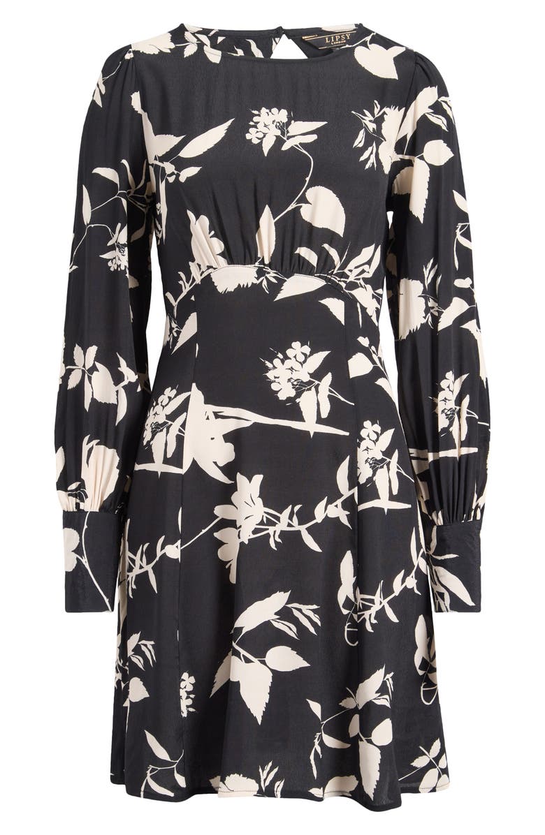 Lipsy Floral Print Long Sleeve Minidress, Alternate, color,