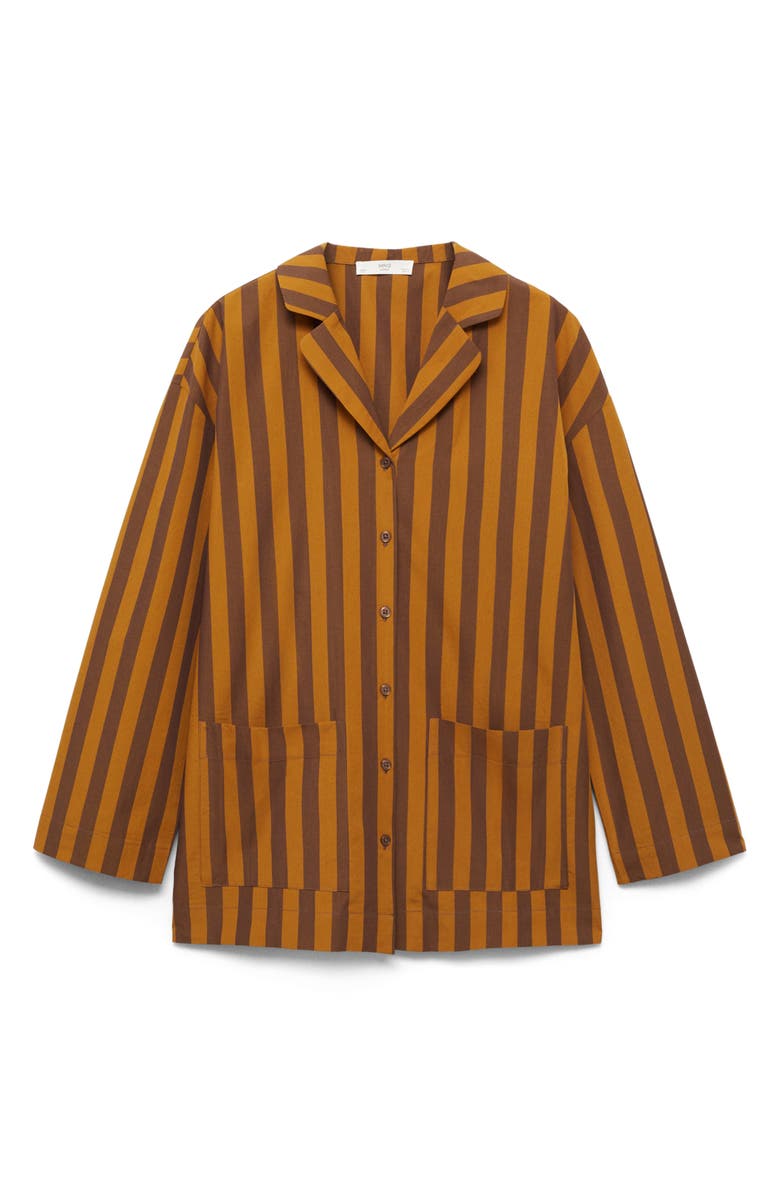 MANGO Cotton Striped Pajama Shirt, Alternate, color, 