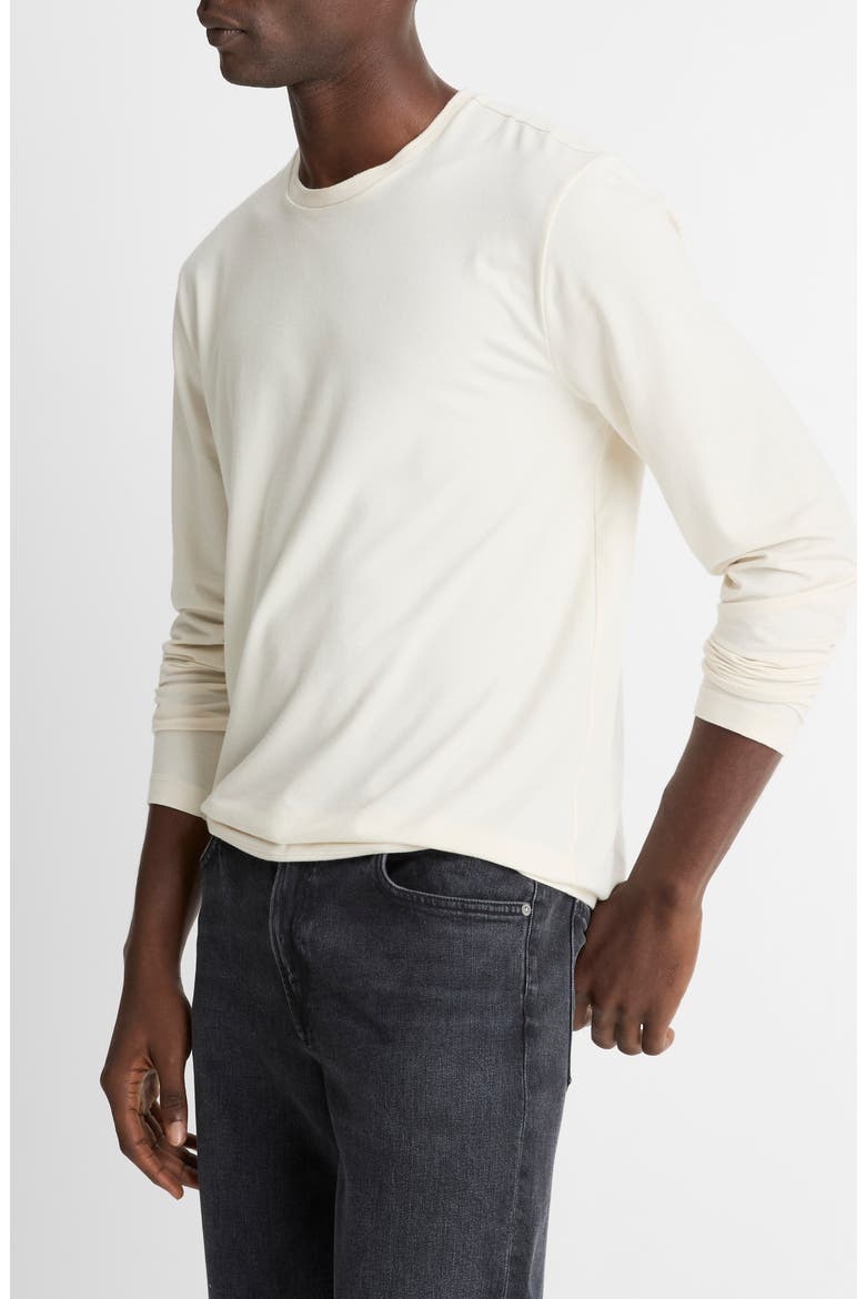 Long Sleeve Cotton & Modal Blend T-Shirt, Alternate, color, BONE