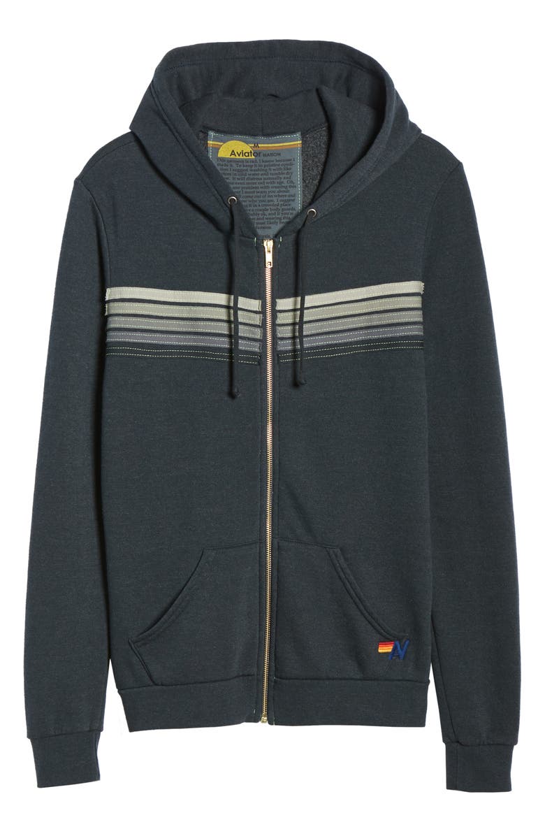 Aviator Nation 5-Stripe Zip Hoodie, Alternate, color,
