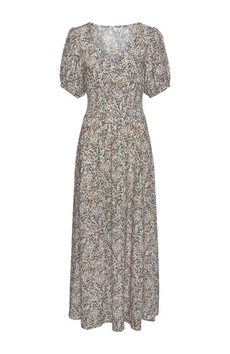 LASCANA Women's Floral Print Maxi Dress, Alternate, color, Grey Multi