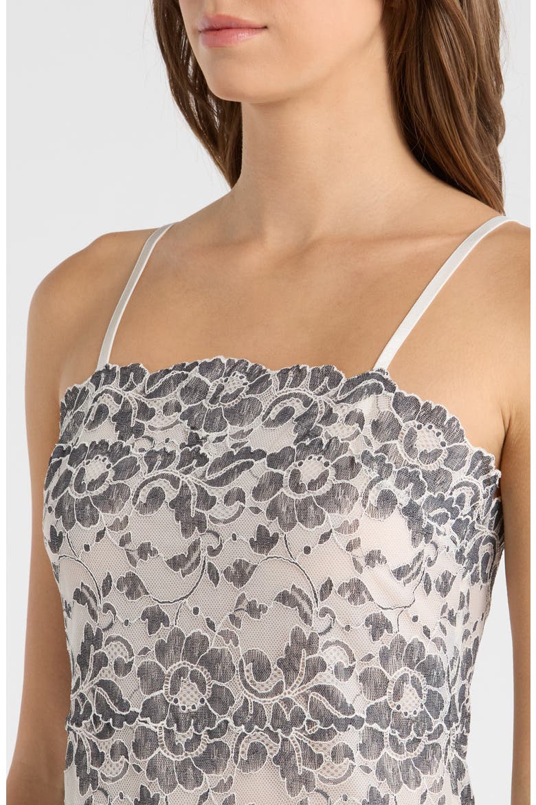 Peony Lace Chemise, Alternate, color, WARM WHITE/ BLACK