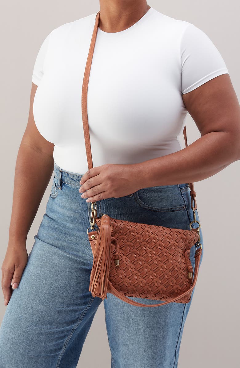 HOBO Kori Woven Leather Crossbody Bag, Alternate, color, Harvest Wheat