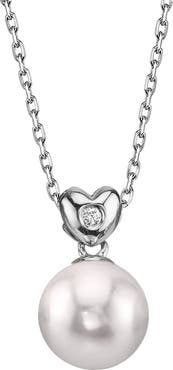 The Pearl Source Akoya Pearl & Diamond Lev Pendant