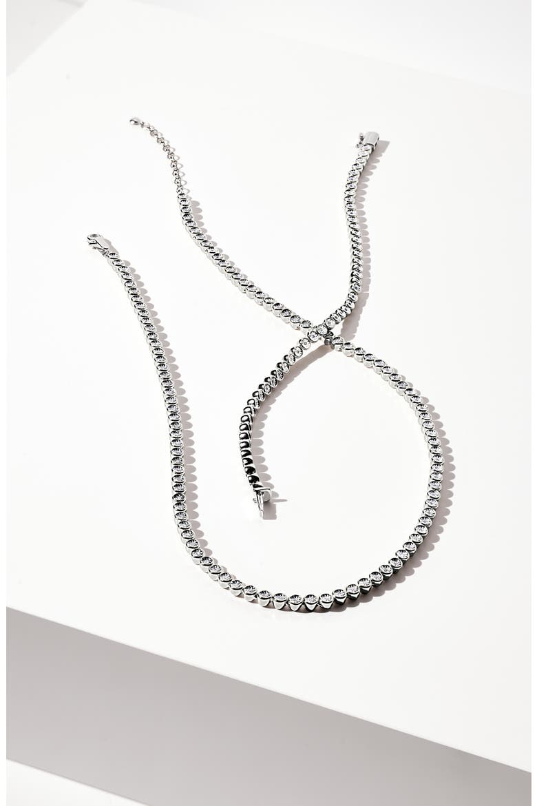 Diamond Essential Tennis Necklace, Main, color, STERLING SILVER