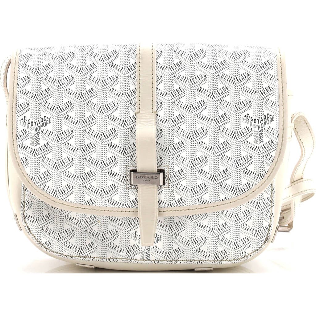 Pre-owned Goyard Goyard Belvedere Ii Messenger Bag Coated Canvas Pm In White