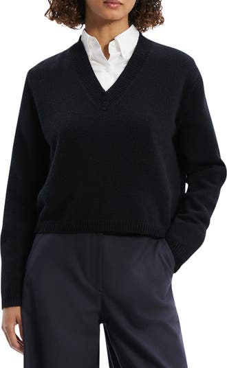 THEORY $395 Women's Teen buy Cashmere Crop Top Sweater w/ Zip Shoulders