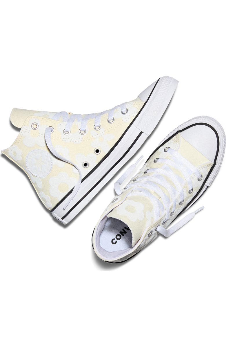 Converse Kids' Chuck Taylor All Star Canvas High Top Sneaker, Alternate, color, Egret/ White/ Silver