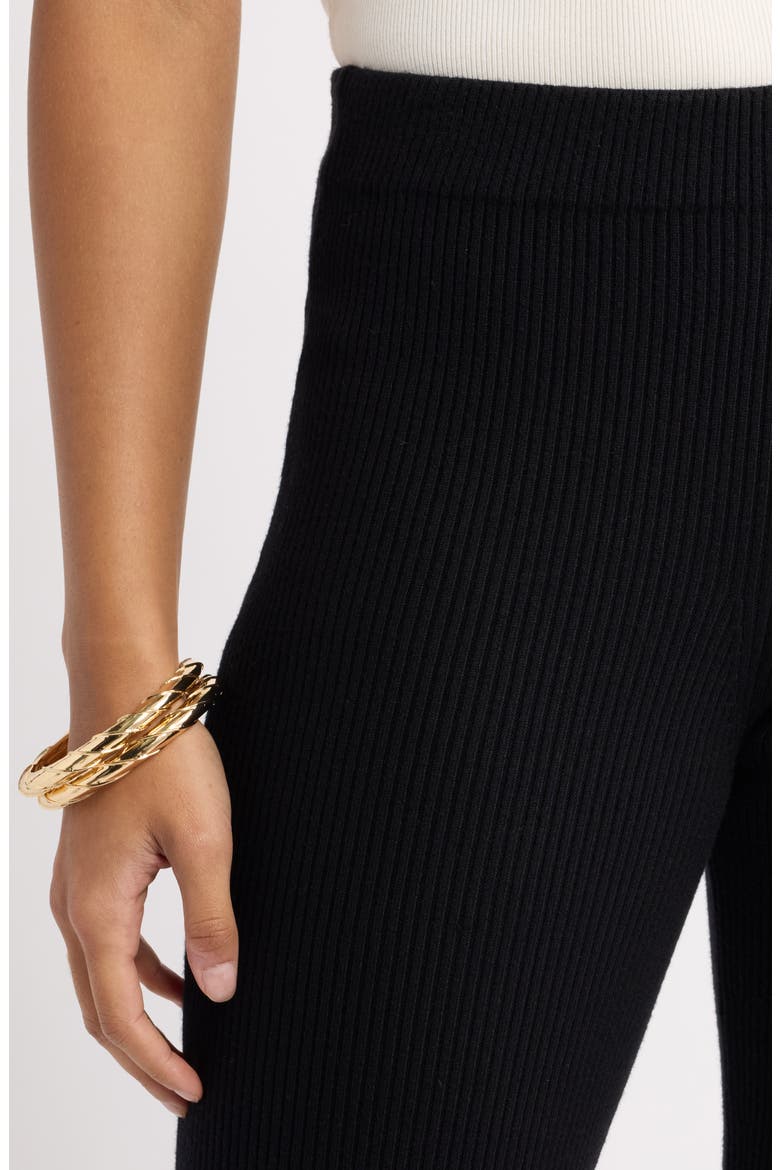 Flare Leg Sweater Pants, Alternate, color, BLACK