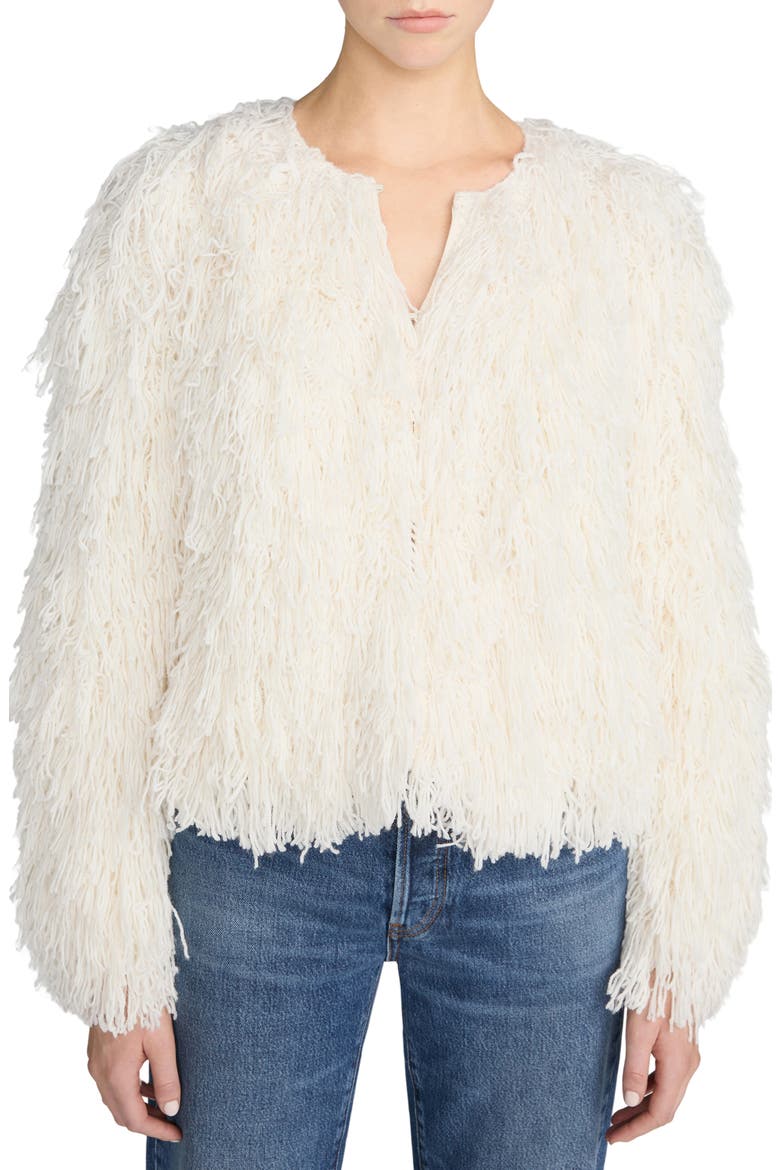 The Fringe Sweater Jacket, Main, color, ECRU