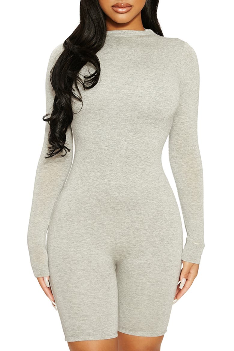 NW Sculpt Romper, Main, color, HEATHER GREY