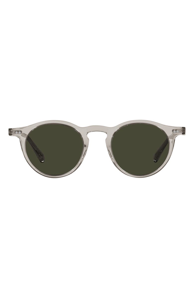 Oliver Peoples 47mm Small Polarized Round Sunglasses, Main, color, Gravel