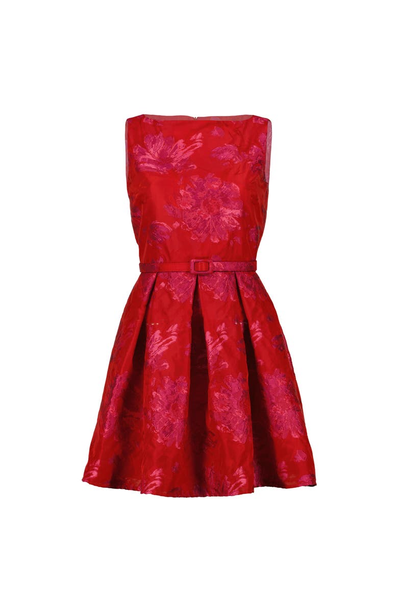 IVONNE Sleeveless Midi Dress with Round Neck, Alternate, color, Red