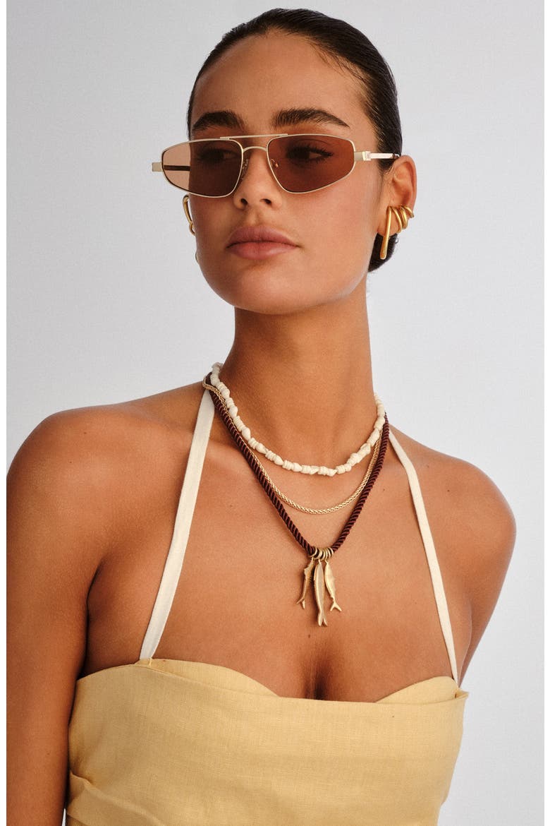 Treausure 59mm Oval Sunglasses, Alternate, color, GOLD / CHOCOLATE MONO