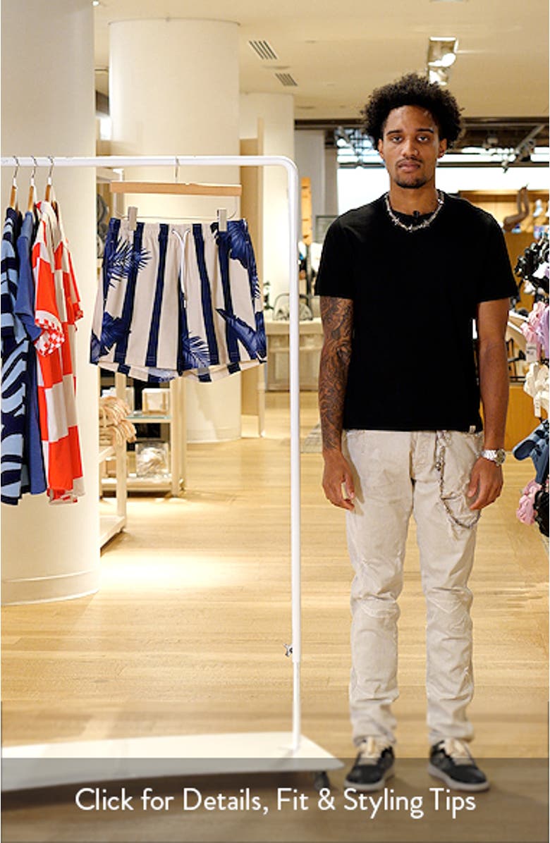 Blue Palm Swim Trunks, sales video thumbnail