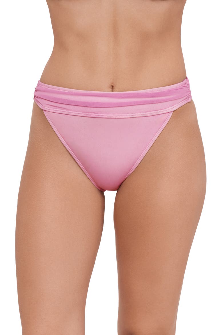 Shirred Hipster Bikini Bottoms, Main, color, ORCHID