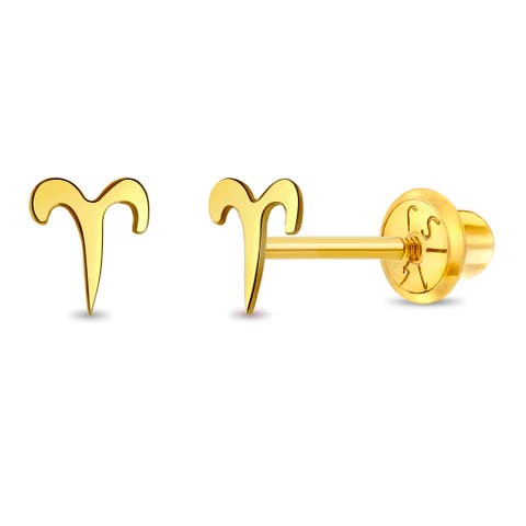 14k Dainty Zodiac Sign Earrings