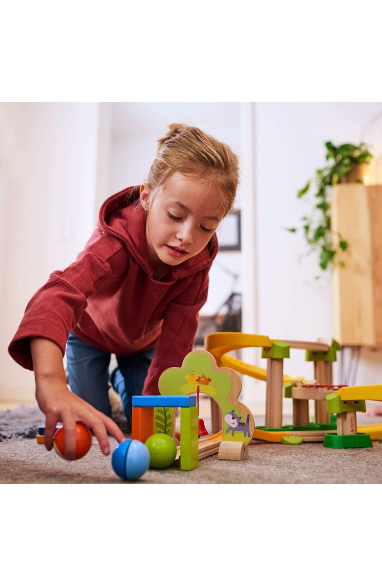 HABA Marble Run Building Set - Kullerbu Sim-Sala-Kling with Musical Effects and Domino Blocks, Ball Run Track Toy for Toddlers 2 and Up, Alternate, color, Multi