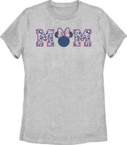 Minnie Mouse Women's Minnie Mouse Flower Bow Icon Mom Shape  Graphic T-Shirt
