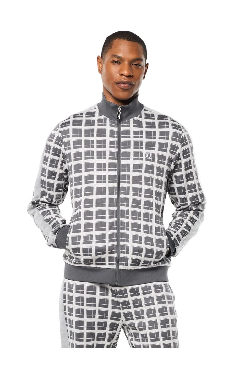 Damarindo Check Track Jacket, Main, color, QUIET GREY