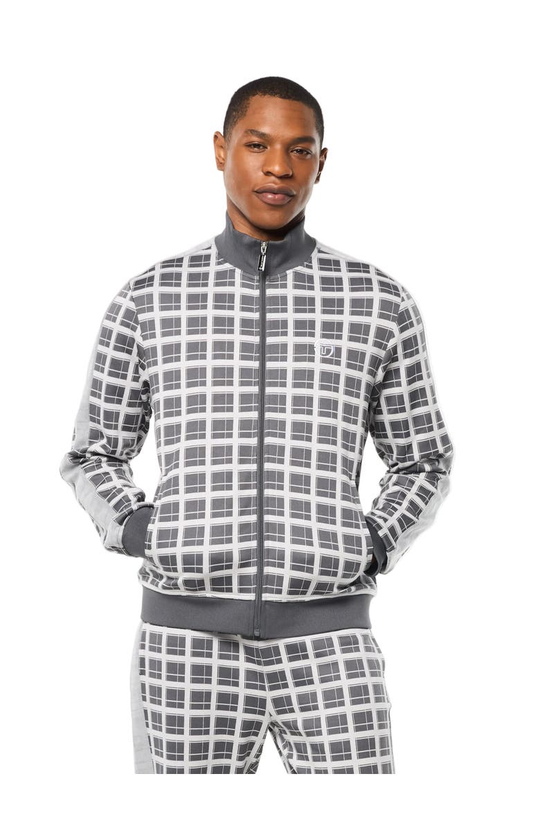 Sergio Tacchini Damarindo Check Track Jacket, Main, color, Quiet Grey