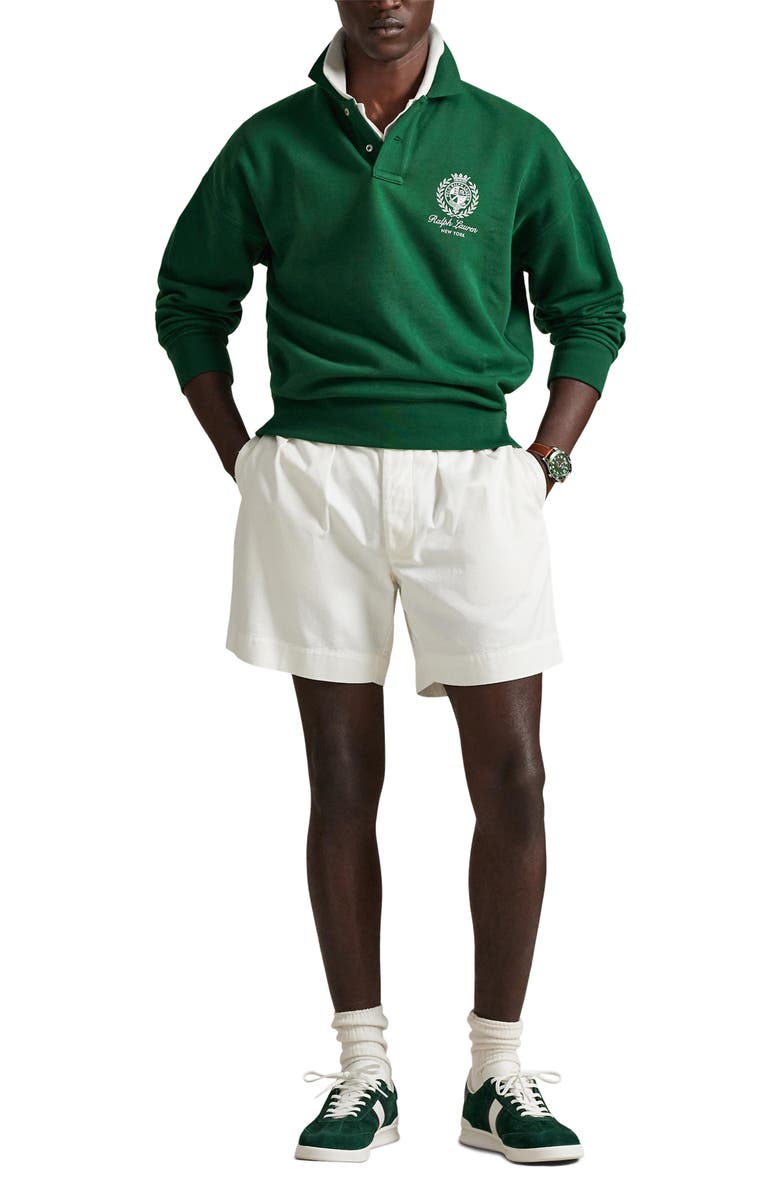 Polo Ralph Lauren Relaxed Fit Fleece Graphic Polo Sweatshirt, Alternate, color, New Forest